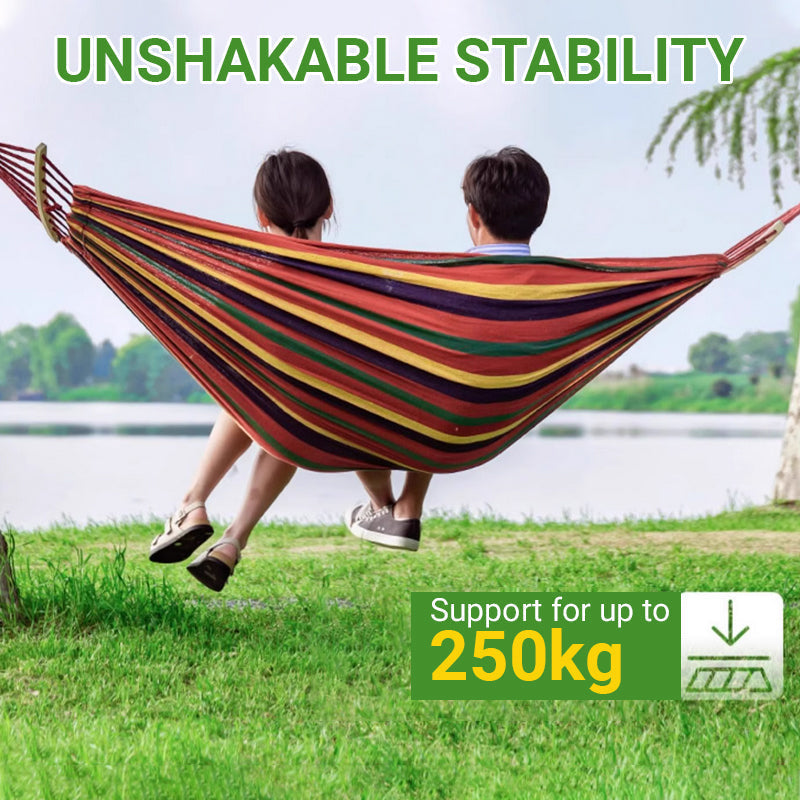 Reinforced & Multi-Person Striped Hammock