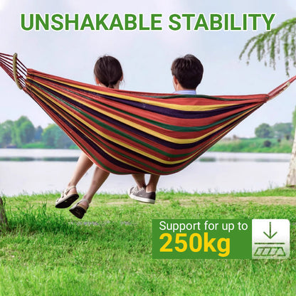 Reinforced & Multi-Person Striped Hammock